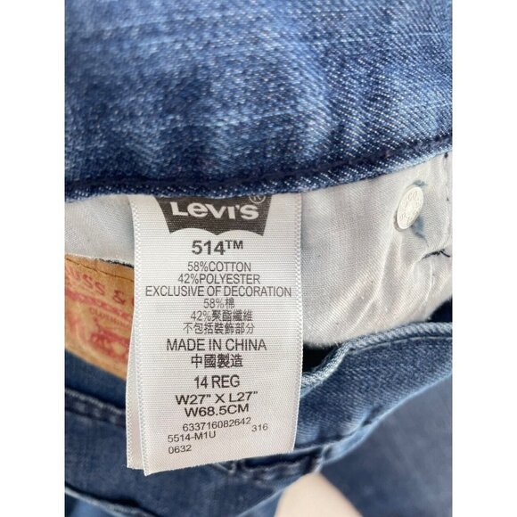 Levis 514 Jeans Boys 14 Straight Regular 27x27 Blue Faded Med. Wash Denim - Picture 5 of 9